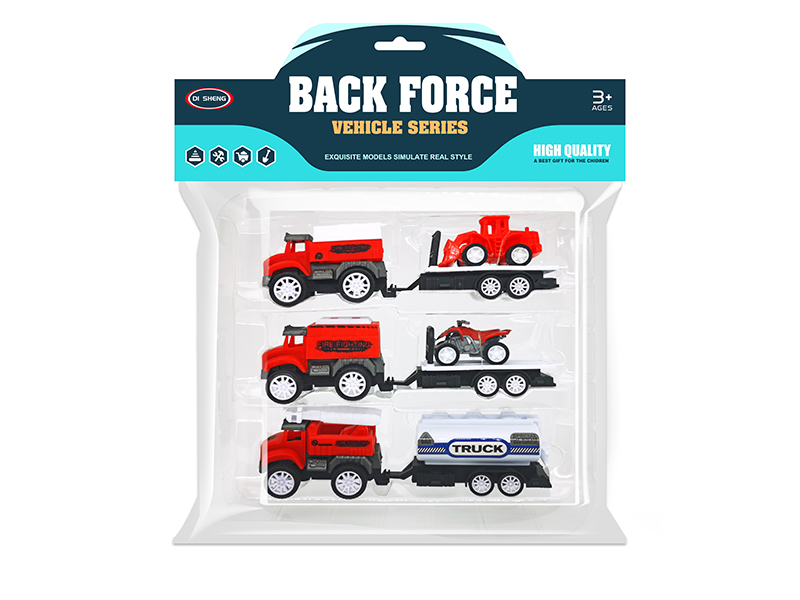 Pull Back Cartoon Fire Engine Set