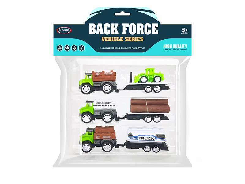 Pull Back Cartoon Farmer'S Car Set