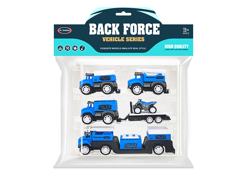 Pull Back Cartoon Police Car Set