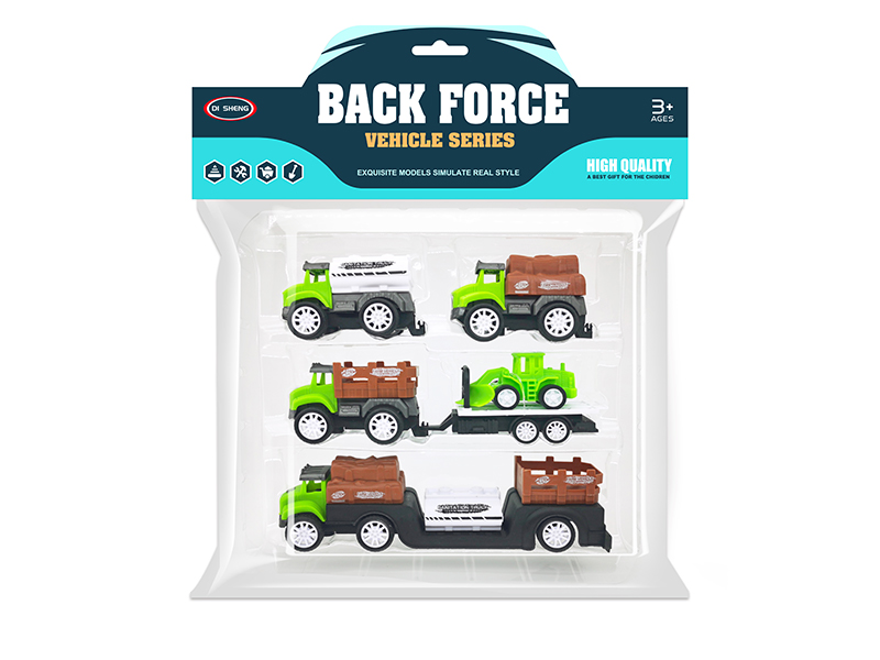 Pull Back Cartoon Farmer'S Car Set