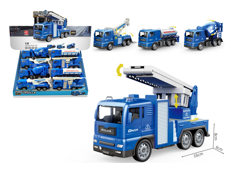 8Pcs 1:32 Friction Simulated City Car