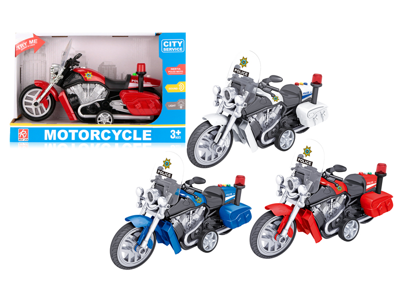 1:16 Friction Motorcycle Police Vehicle With Sound And Light