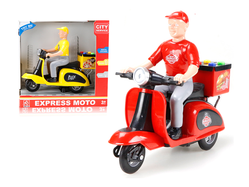 1:16 Friction Delivery Motorcycle With Personnel  With Sound And Light