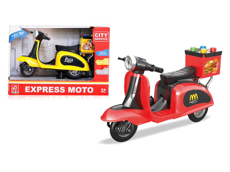 1:16 Friction Delivery Motorcycle With Sound And Light