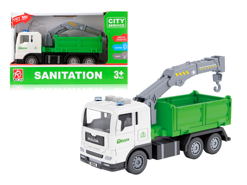 1:32 Friction Sanitation Crane Carrier With Sound And Light