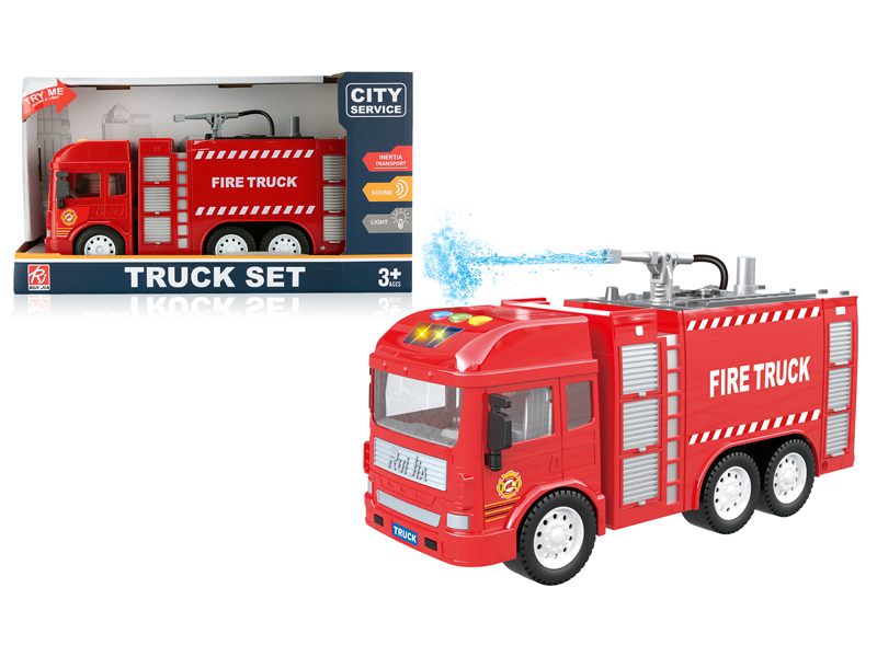 1:14 Friction Sprinkler Fire Truck With Sound And Light