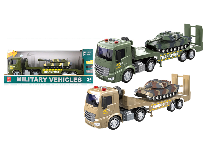 1:18 Friction Military Trailer With Sound And Light
