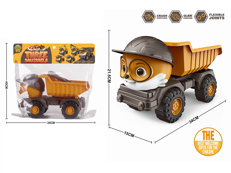 Large Size Three Squirrel Slide Engineering Truck
