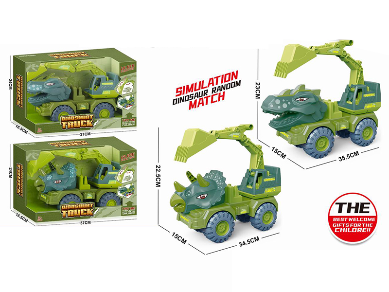 Large Size Slide Dinosaur Engineering Truck