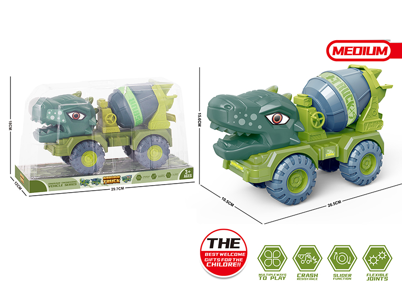 Slide Dinosaur Engineering Truck