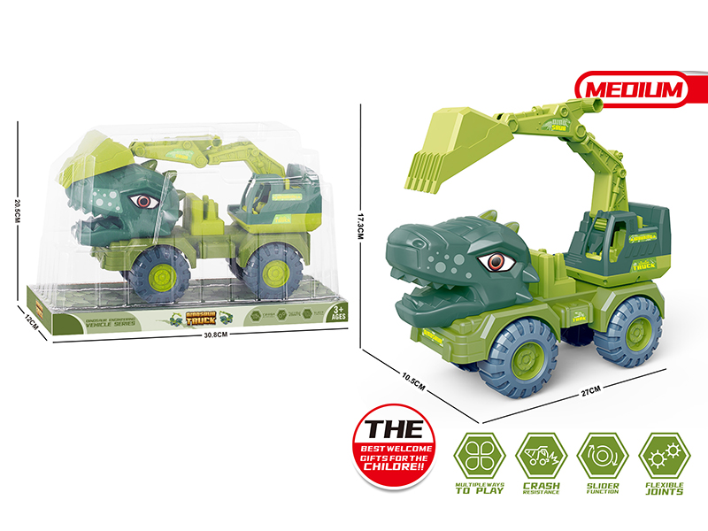 Slide Dinosaur Engineering Truck