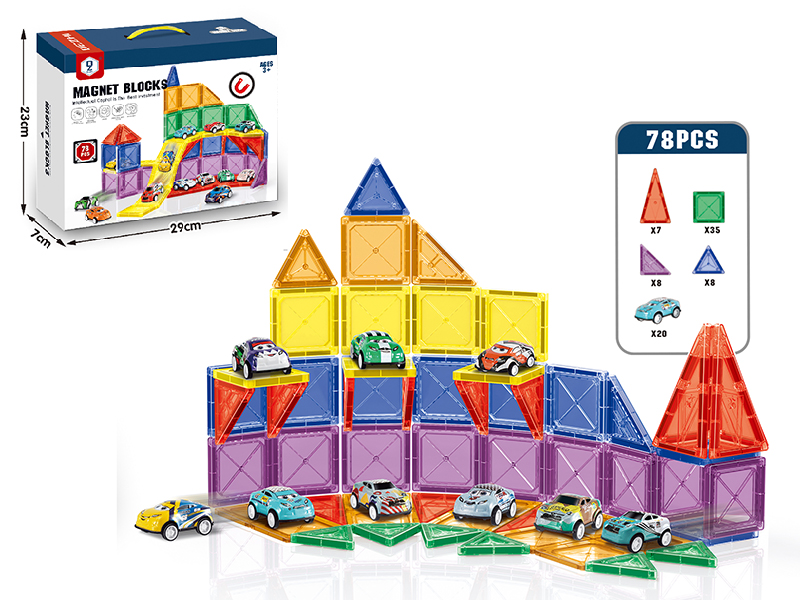 Multicolor Magnetic Building Blocks(Parking Lot)