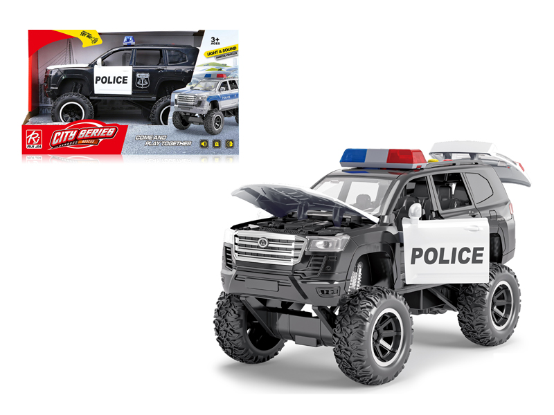 Friction Large Wheel Police Car With Sound And Light