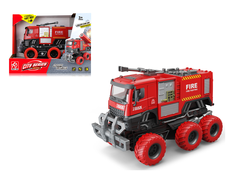 1:32 Friction Alloy Deformation Fire Water Tank Truck