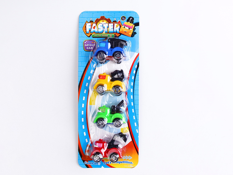 Pull Back Engineering Truck 4PCS