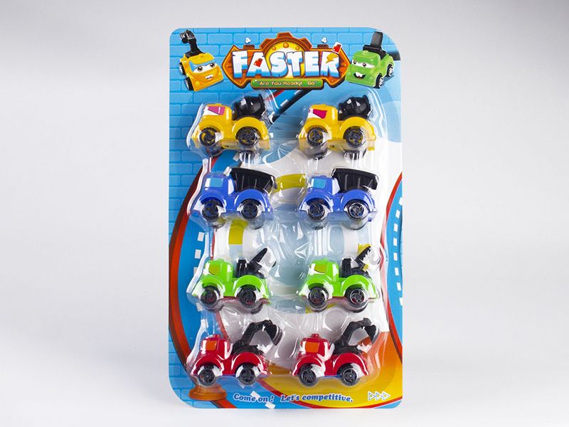 Pull Back Engineering Truck 8PCS