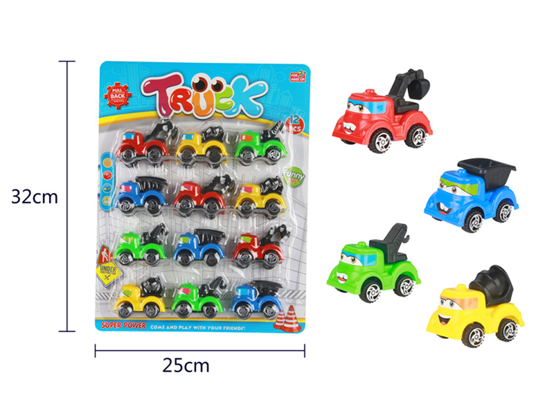 Pull Back Engineering Truck 12PCS