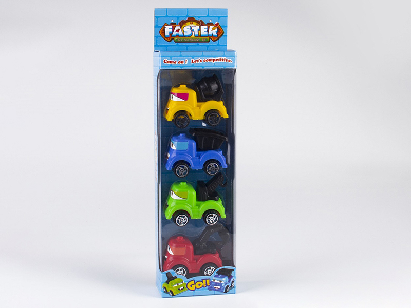 Pull Back Engineering Truck 4PCS