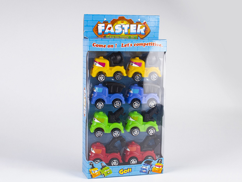 Pull Back Engineering Truck 8PCS
