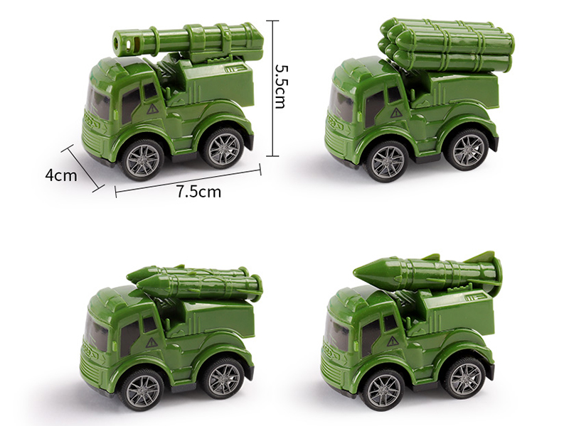 (4)Pull Back Military Truck