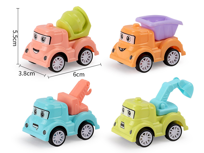 4 Color Pull Back Engineering Truck