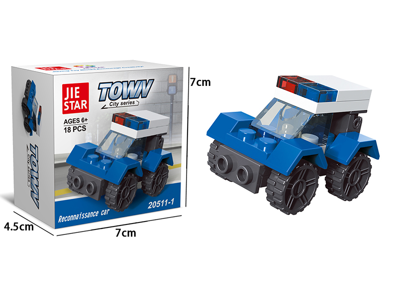Reconnaissance Car Small Building Blocks 18PCS