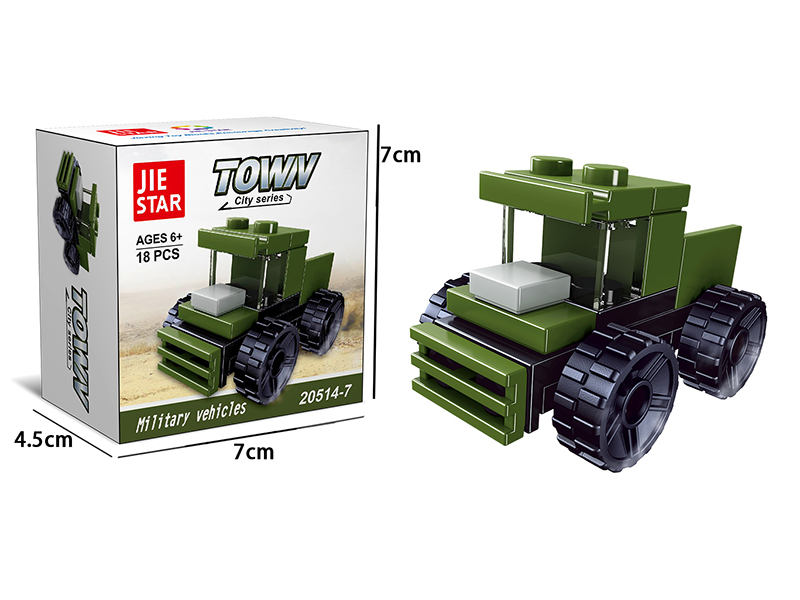 Military Vehicle Small Building Blocks 18PCS