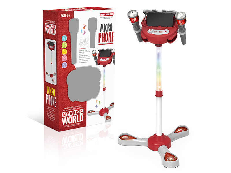 Red Double Microphone Touch Karaoke