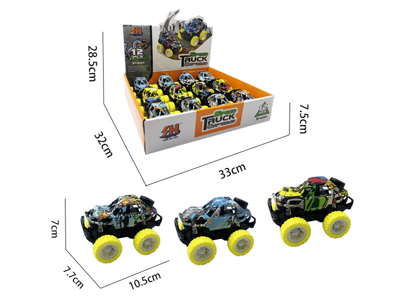 12PCS Double Friction Graffiti Off-Road Vehicle