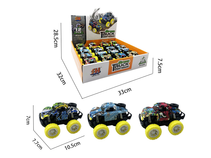 12PCS Double Friction Graffiti Off-Road Vehicle
