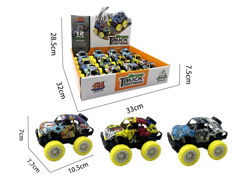 12PCS Double Friction Graffiti Off-Road Vehicle