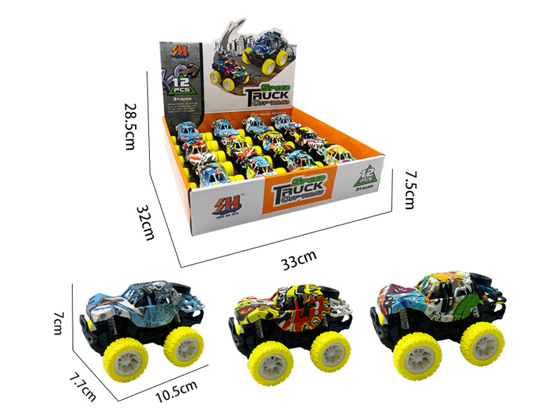 12PCS Double Friction Graffiti Off-Road Vehicle