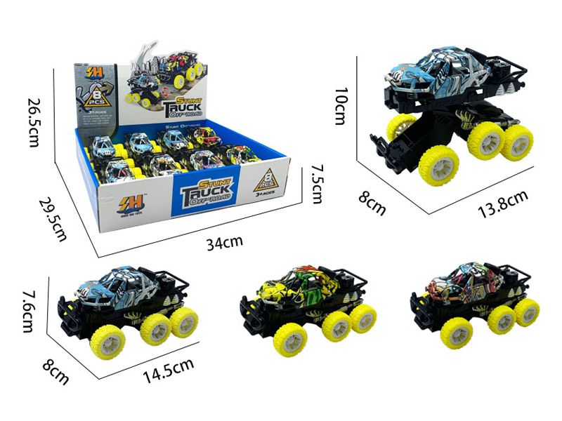 8PCS Double Friction Graffiti Off-Road Vehicle