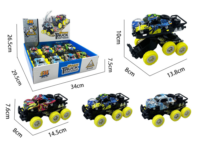 8PCS Double Friction Graffiti Off-Road Vehicle