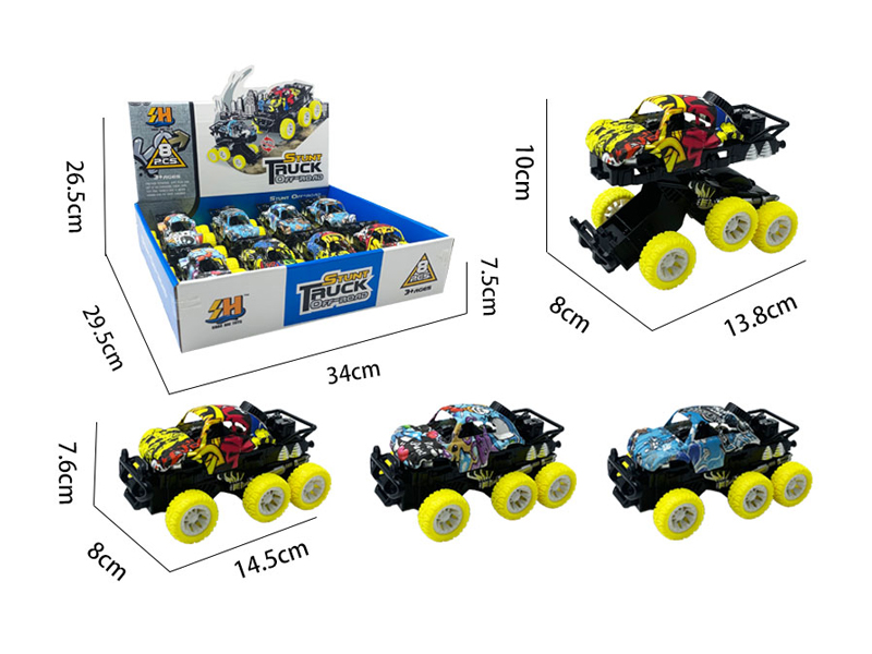 8PCS Double Friction Graffiti Off-Road Vehicle