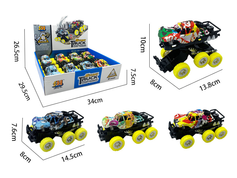 8PCS Double Friction Graffiti Off-Road Vehicle