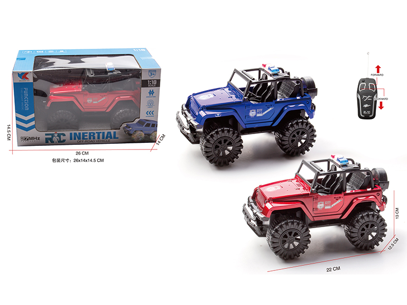 1:18 2Ch R/C Simulated Police Jeep With Light