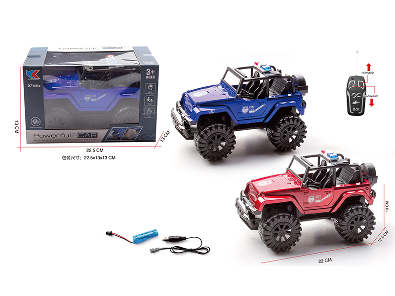 1:18 2Ch R/C Simulated Police Jeep With Light