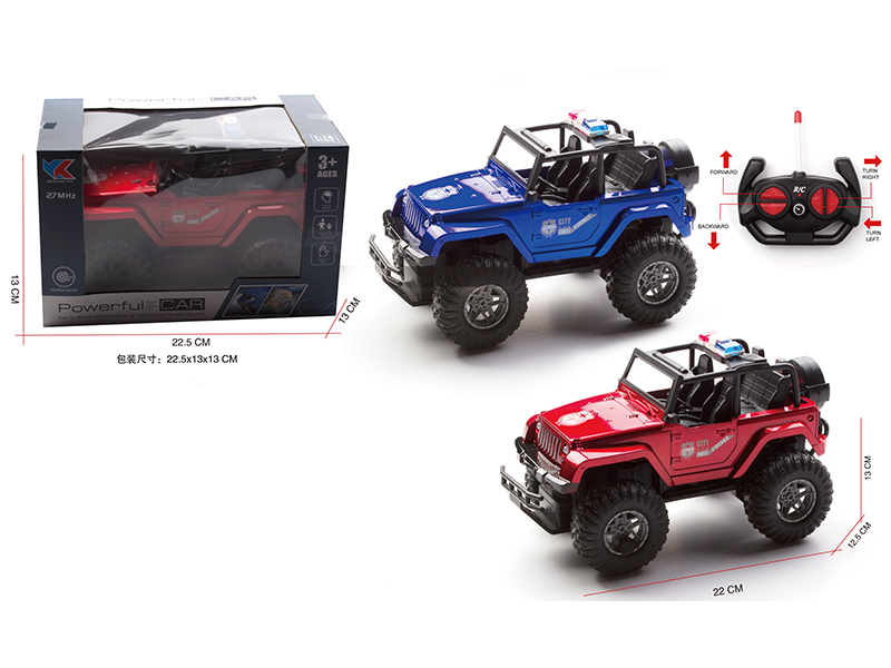 1:18 4Ch R/C Simulated Police Jeep With Light