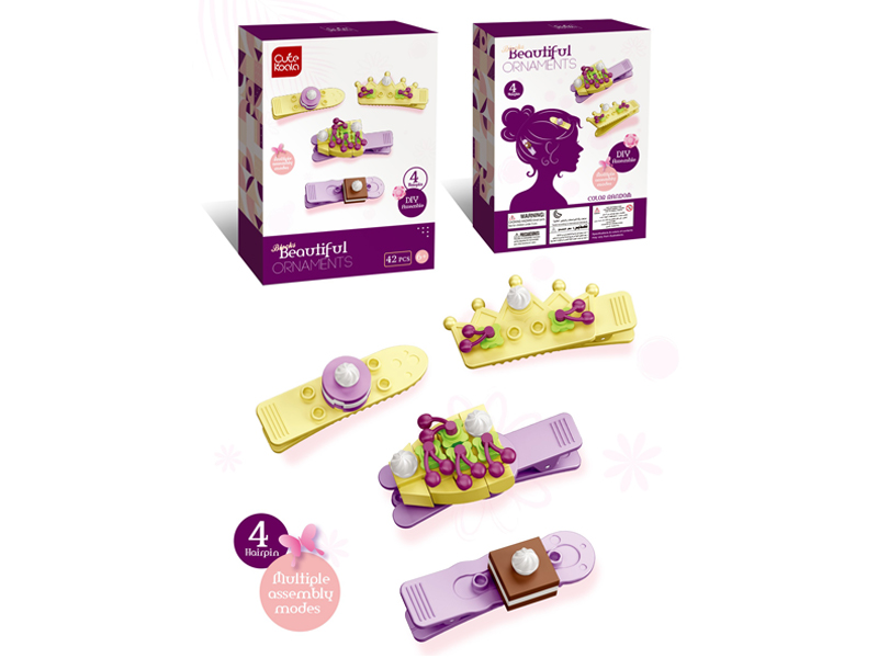 42Pcs Diy Girls' Hair Clip Jewelry Building Blocks (Dessert Series - Pastry)