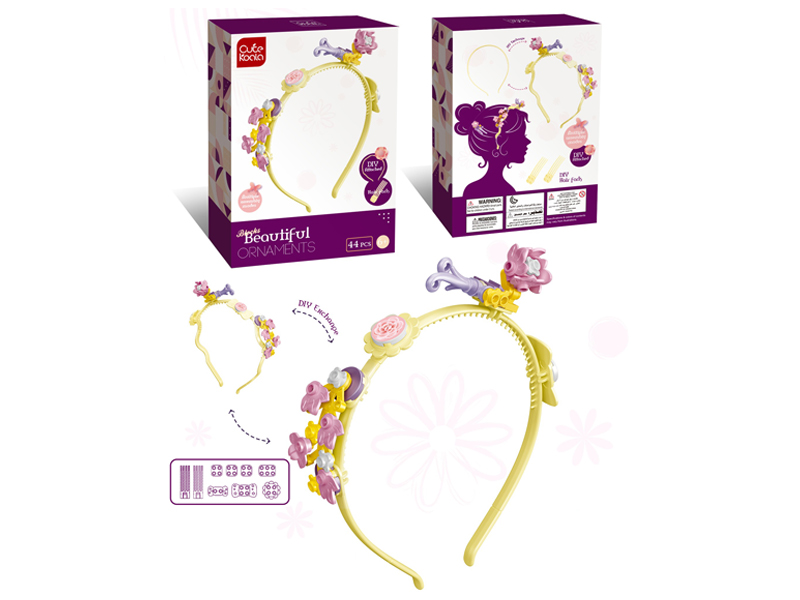 44Pcs Diy Girls' Headband Jewelry Building Blocks (Flower Series - Dianthus Caryophyllus)