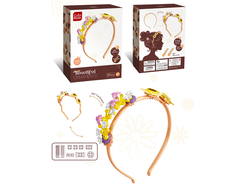 39Pcs Diy Girls' Headband Jewelry Building Blocks (Flower Series - Sunflower)