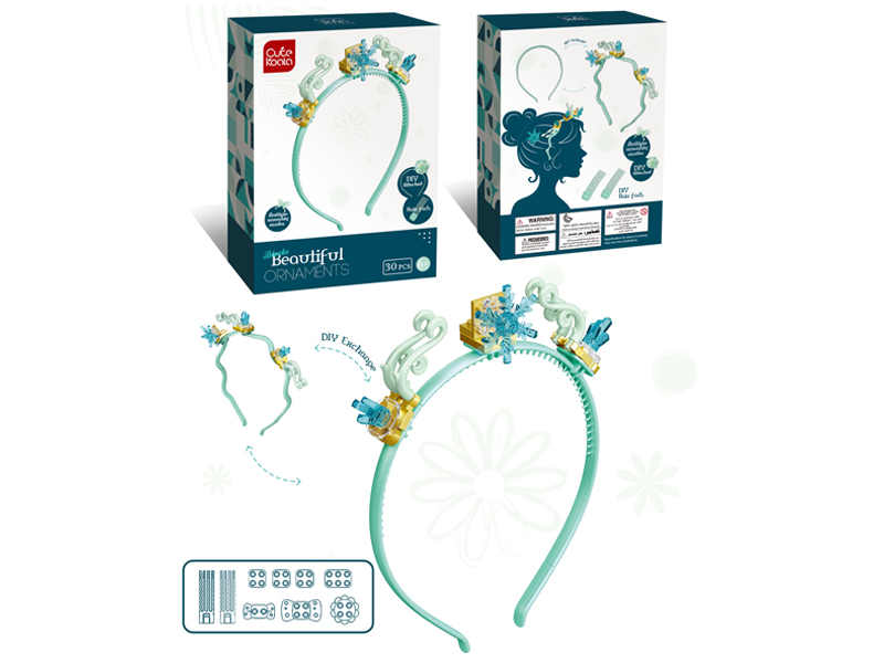 30Pcs Diy Girls' Headband Jewelry Building Blocks (Ice And Snow Series)