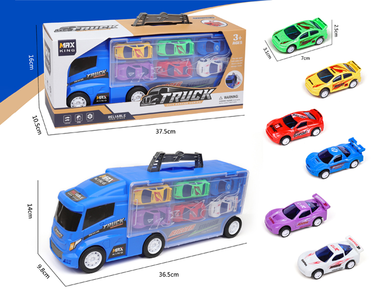 Slide Container Trailer With 6 Ab Pull Back Cars