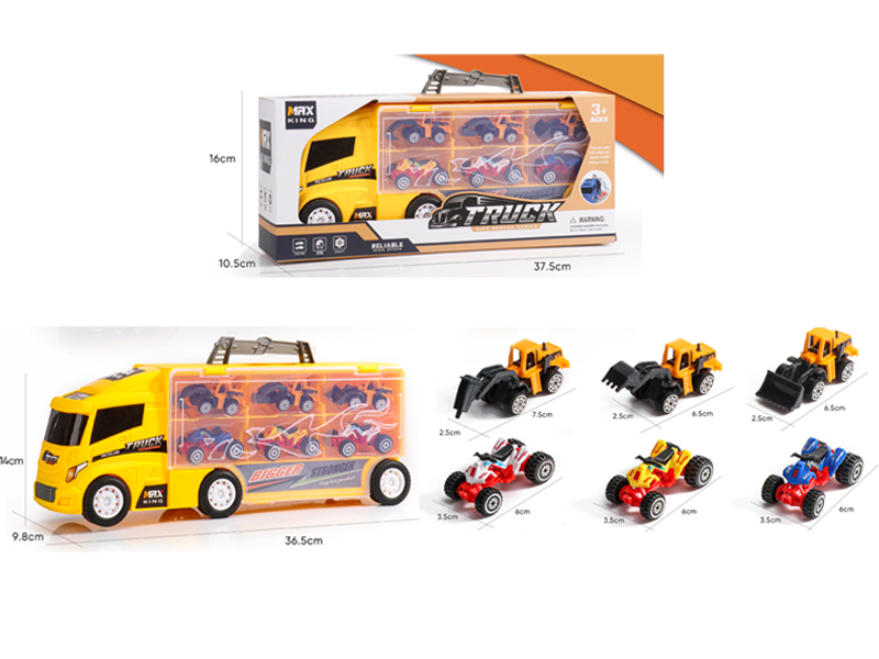 Slide Container Trailer With 3 Slide Engineering Vehicle+3Slide Motorcycle