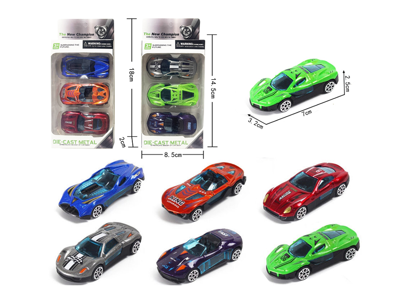 3PCS Slide Alloy Car