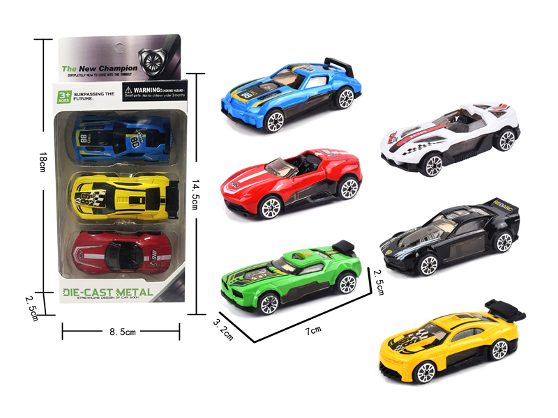 3PCS Slide Alloy Racing Car