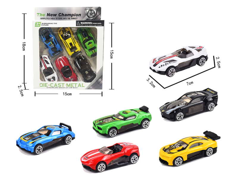 6PCS Slide Alloy Racing Car