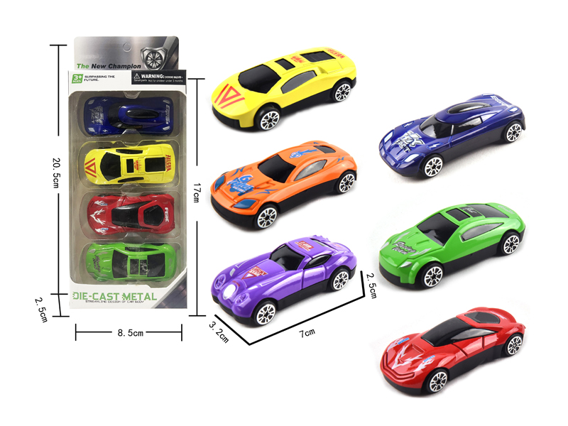 4PCS Slide Alloy Sports Car