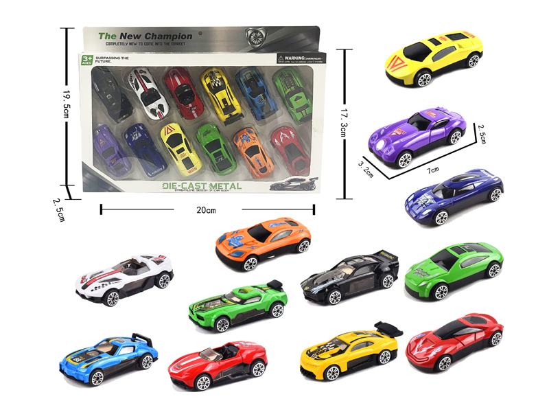 12PCS Slide Alloy Car